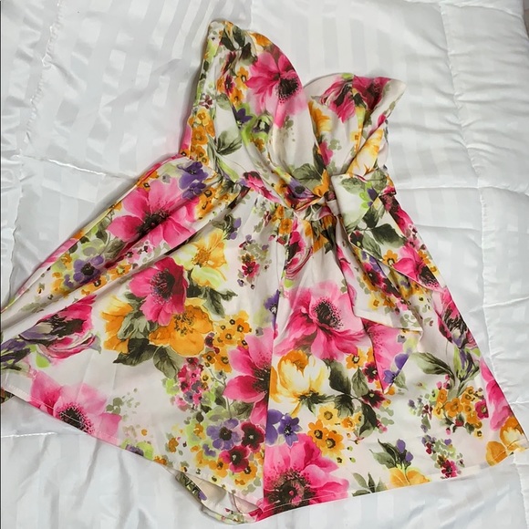 Mustard Seed Pants - Strapless Floral Romper